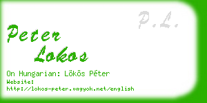 peter lokos business card