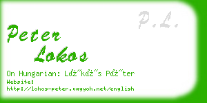 peter lokos business card